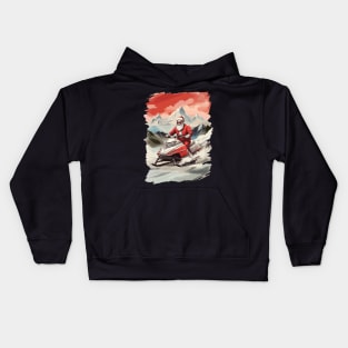 GTA Style Santa riding a snowmobile is a funny Christmas gift Kids Hoodie